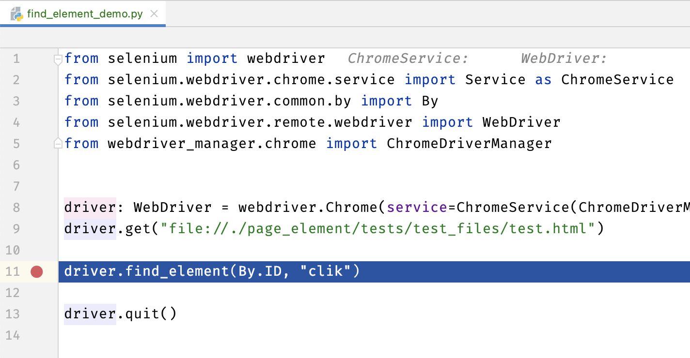 PyCharm Breakpoint in Source code